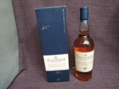 A bottle of pre 2012 Talisker Ten Year Old Single Malt Scotch Whisky, 45.8% vol, 70cl in card box