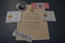 John Fitzgerald Kennedy (1917-1963). Presidential Inauguration ephemera. Includes; a campaign badge;