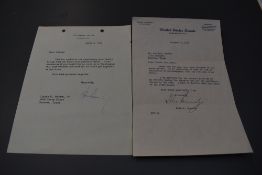 John Fitzgerald Kennedy (1917-1963). Two typed letters, hand signed. The first from Nov. 7th, 1958