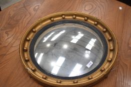 A gilt frame convex wall mirror, diameter approx. 53cm