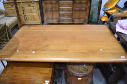 A vintage chunky pine refectory style dining table