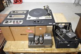 A pair of Quad II valve amplifier serial no. 81007 and no. 77723. With control boards and a