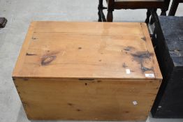A small 19th Century pine storage box