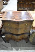 A nice quality early 20th Century reproduction serpentine front chest of three drawers, width