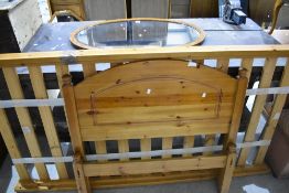 A modern pine single bed frame