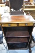 A Mahogany bookcase with two top drawers
