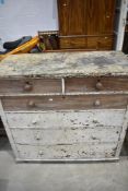 A part stripped Victorian chest of two over four drawers, width approx. 117cm
