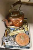 An assorted selection of items including an AA badge, a Chesterman measuring tape, a map measure
