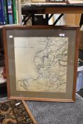 A reproduction map print for the Bay of Morecambe