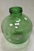 A large aqua green glass carboy 35cm tall