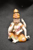 An early 20th century Tibetan Hindu figure of a Deity or Buddha bearing a four character seal mark