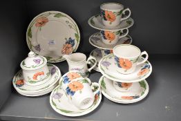 A Villeroy and Boch Amapola pattern part tea service