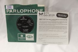 A Beatles 'Lady Madonna' 7' single with the rarely seen insert/poster offer, first we have