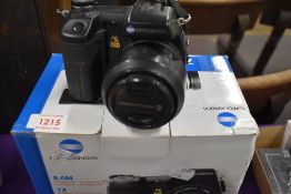 A Konica Minolta Dimage A2 in box as found for spares and repairs and a Viking 8x42 ED-M lens.