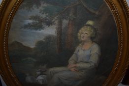 (19th century), a print, classical portrait study, oval, 43 x 33cm, framed and glazed, 50 x 40cm