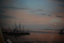 Victor Elford, (1912-2002), after, a print, Fisherman's Sunset, dated 1978, 56 x 78cm, framed and