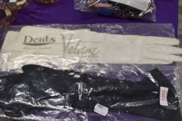 Two pairs of vintage gloves. One pair Dents Velvene Sea Island Cotton Gloves size 7.5 the other no