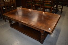 A good quality reproduction oak coffee table, believed to be Titchmarsh & Goodwin, approx. 150x80cm