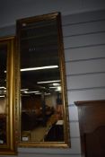 A gilt frame wall mirror, approx. 96 x 36cm