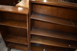 Two vintage slim bookshelves