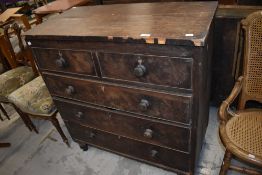 A Victorian mahogany chest of two over three drawers