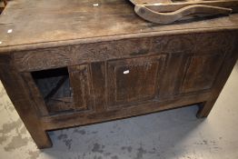 A period oak panelled kist (af)