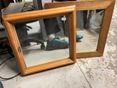 Two small modern wall mirrors