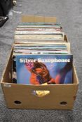 Around one hundred mixed vinyl LP records, folk, classical and easy listening interest.