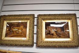 Two late 19th/early 20th century crystoleums, having classical scenes of lovers.