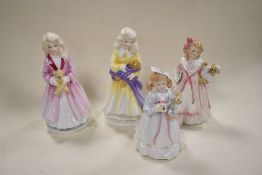 Four Royal Doulton limited edition figures including Bedtime HN3418, 484/9000, Bunnys Bed Time