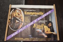 A collection of four Sylvia Kristel 'Emanuelle' posters and similar, of adult/ erotica interest.