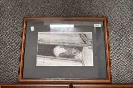 Three framed and glazed prints, Blacksmith, a cow and hare, two signed Vivienne Coalman, and another