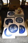 A collection of 1970s and 80s Royal Copenhagen Christmas plates.