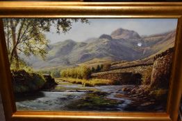 Paul Hurley, (contemporary), after, a print textured, country landscape, dated, (20)03, 50 x 71cm,