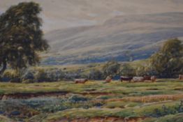 Reginald Aspinwall, (1858-1921), a watercolour, North Lancashire country landscape, signed and dated