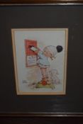 Mabel Lucie Atwell, (1879-1964), after, a print, letter posting, 16 x 11cm, later mounted framed and