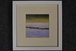 Lorraine Kerr, (contemporary), after, a print, Blast Beach Blue Stone, 12 x 12cm, mounted framed and
