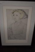 Holbein, 20th century, re-prints, five, inc Earl of Surrey, 34 x 28cm, mounted framed and glazed, 55