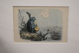 (19th century), an engraving, frog guitarist, 8 x 12cm, later mounted, 24 x 30cm
