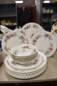 A selection of Royal Albert Lavender Rose dinner plates, side plates and bowls.