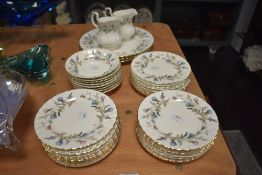 A selection of Royal Albert Brigadoon dinner wares including three dinner plates, twenty eight