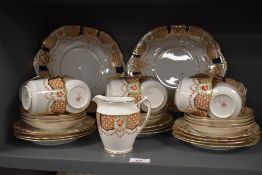 An early 20th century Rosina part tea service having a transfer print with enamel details.