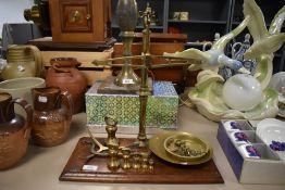 An early 20th century apothecary or chemist Class B scale set with accompanying weight sets.