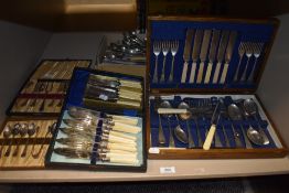 Four cases of cutlery and a Joseph Rodgers canteen of cutlery