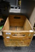 A vintage advertising crate for B.F.D Beecham food devision