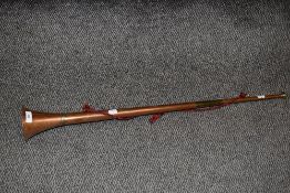 A vintage brass and copper post or carriage coaching horn.