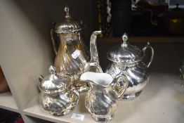 A WMF 'Württembergische Metallwarenfabrik' tea and coffee set in a polished chrome design.