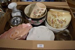 A lovely selection of stands, planters and vases including Shelley, Crown Ducal, Meakin, Maling