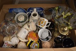 Three Royal Copenhagen Christmas plates, a selection of coronationware, a vintage Nelson's inhaler