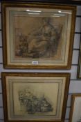 Jean Simeon Chardin, (17th/18thcentury), after, a pair of 20th century re-prints, mere et enfants,